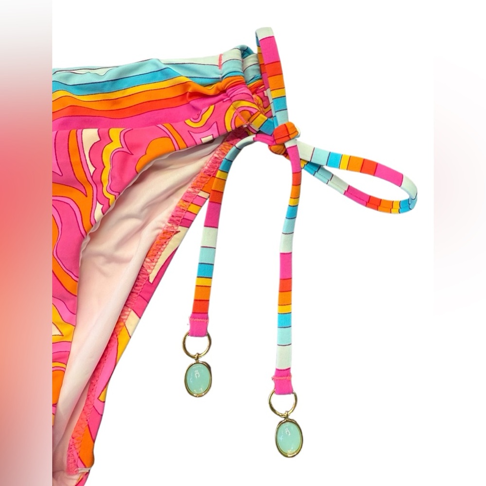 TRINA TURK *NWT/NOWT Morning Sunrise Bikini Set - Twist Bandeau Top, Bottom Sz 0 - Picture 9 of 14